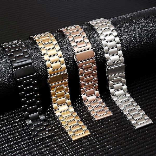 Passer til urrem i rustfrit stål 16mm 18mm 20mm 22mm 24mm urrem Quick Release massivt metal sølv sort guld rosa armbåndsur[DB]