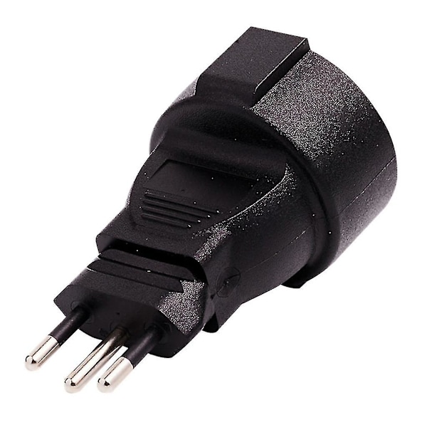Sveitsisk 3-pinners rund til EU standard 16A 250V strømforsyningsadapter hann til hunn [db]