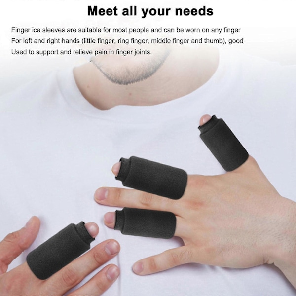 Finger Isærmer 4 Ispakker til Fingre, Tommelfingre & Tæer Varm Kold Terapi [Db] Navy blue