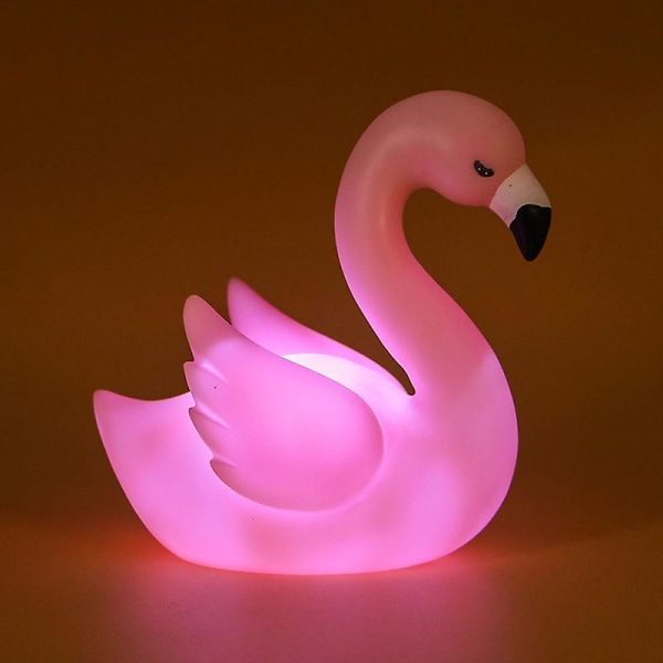 Søt dyr tegneserie Nattlys For Baby Barnerom Nattbord Dekorativ nattlampe Nattlampe Hjemmeinnredning soverom Nattlys [DB] swan pink