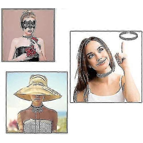 20 stk. Sort Choker Sæt Klassisk Choker Halskæde Lagdelt Sort Chokers Halskæder Gave Til Kvinder - [db]
