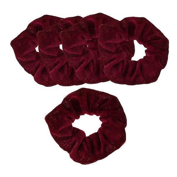 2x5 Pieces Velvet Hair Scrunchies Elastic Hair Band Soft Bobble Hair Ties  Burgundy {Db}