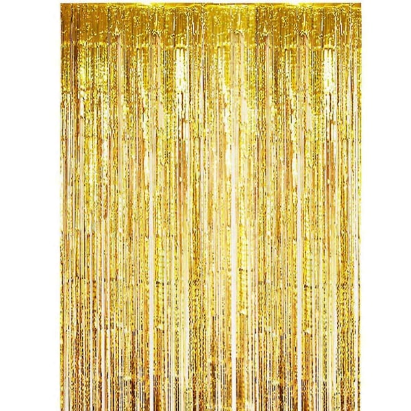 Glitterdraper metallic guld 1-pack [1x2,5m] för festfödelsedagsguld [DB]