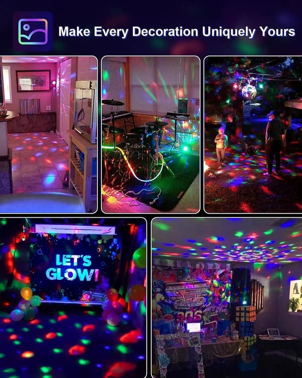 Lydaktiverte partylys, Rgb Diskokulelys [DB]