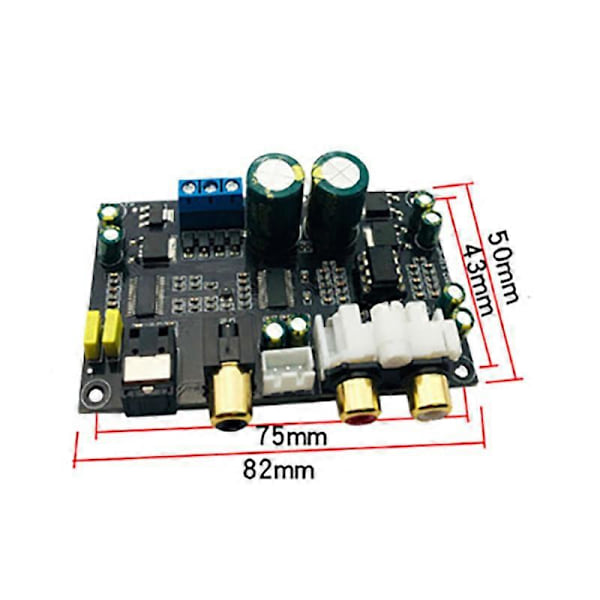 CS4398+CS8416 Dual-Core Decoder Board HIFI Entusiast 24BIT 192KHz Koaksial Optisk Fiber DAC Lyd [DB] as shown