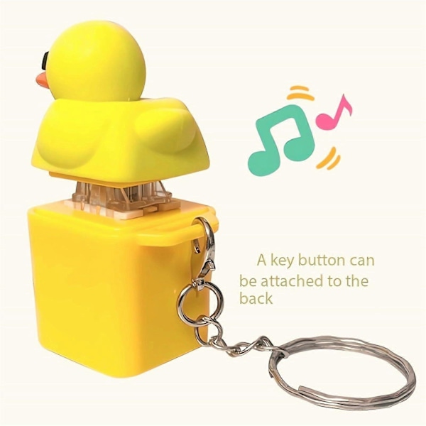 Duckys Vinkuileva Fidget-lelu - Vinkuileva Ankka Avaimenperä, Ladattava Vinkuileva Ankka Stressilelu Värikkäillä Valoilla, Hauska & Kannettava Ahdistus [DB]