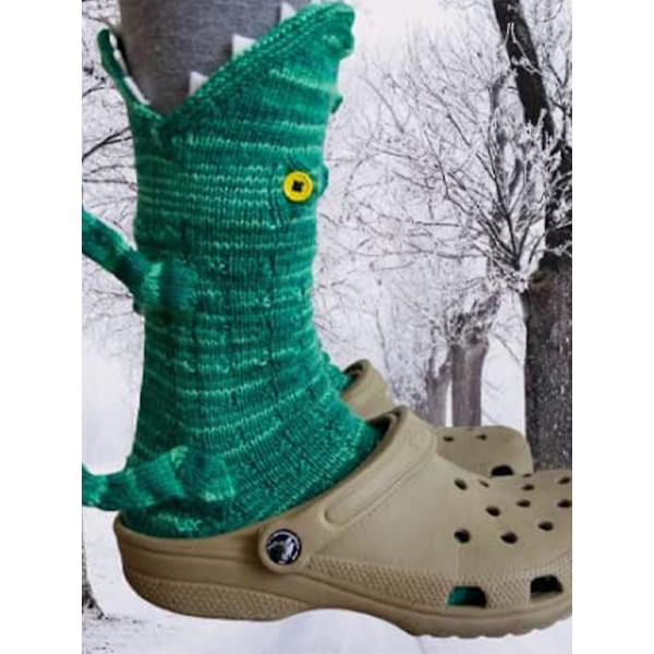 Unisex Roliga Hajkrokodilformade Strumpor Golvstrumpor Vinter Hem Varma Strumpor Crocodile