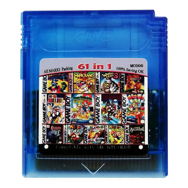 Game Boy Color -kasetti 61 in 1 (monikasetti Gameboy, GBC) tai 108 peliä 1:ssä Db 61 in1 Blue
