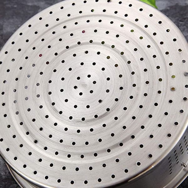 Dampkogningsindsats i rustfrit stål med tre rum