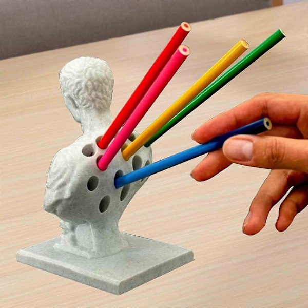 Julius Caesar Blyantholder, Sjov Julius Caesar Buste Statue Penholder, Resin Caesar Statue Blyantholder [db]