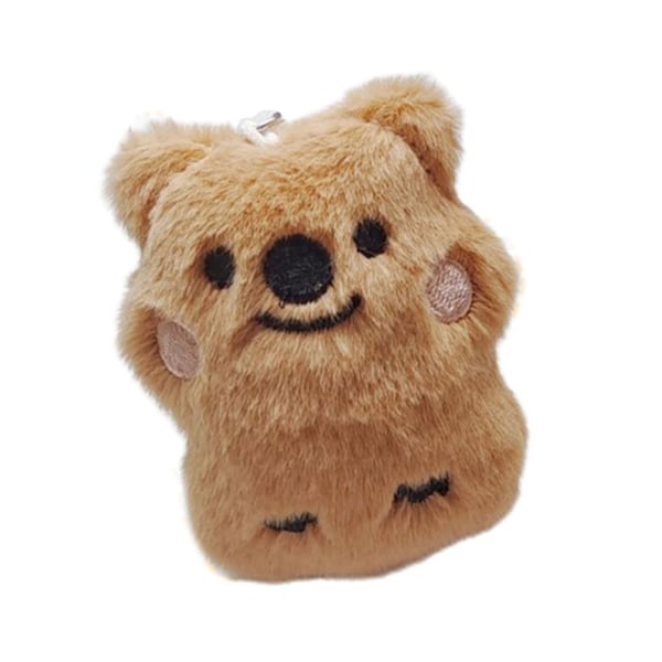 Härlig plysch, svanslös björnprydnad fylld docka leksak gnisslande djur charm väska hänge nyckelring dekorationer för biltelefoner