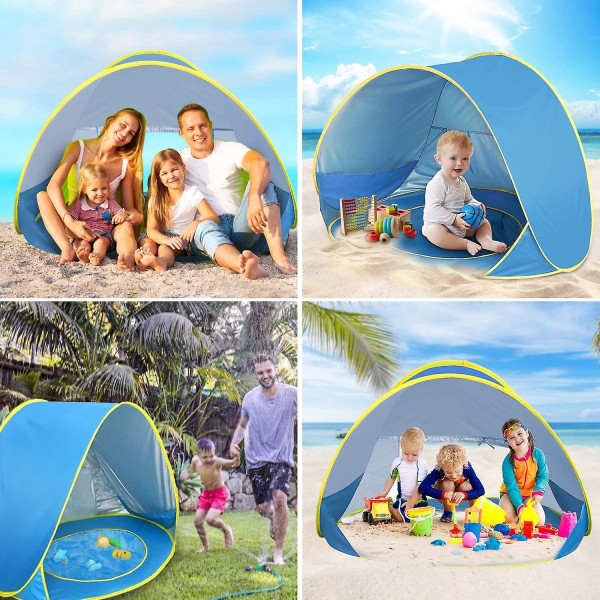 Baby Beach Shelter, sol- og UV-beskyttelse Småbarns strandtelt, bærbart