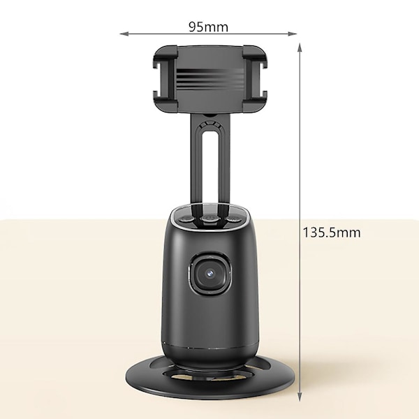 Smart 360° Auto Ansiktsporing Stativ Skrivebord Oppfølging Sporing Gimbal for Vlogg Video Opptak DB No Light