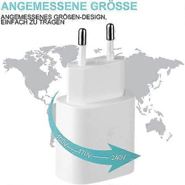 25W Hurtiglader + USB-C til USB-C Kabel Kompatibel med Samsung, Hvit PAGNE db