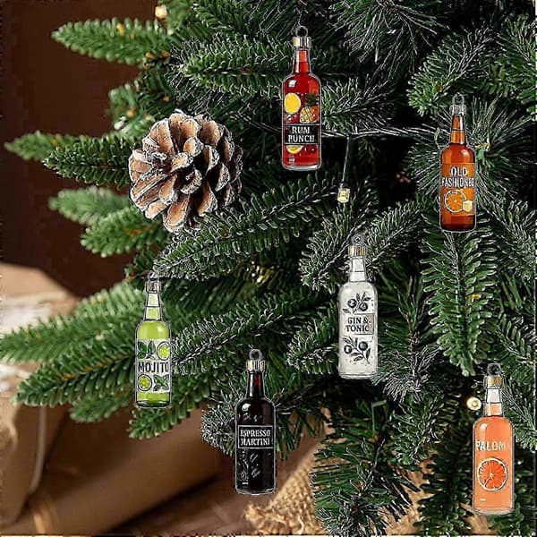Advent 2025 Cocktail 24 dage 2D akryl julepynt nedtællingskalender