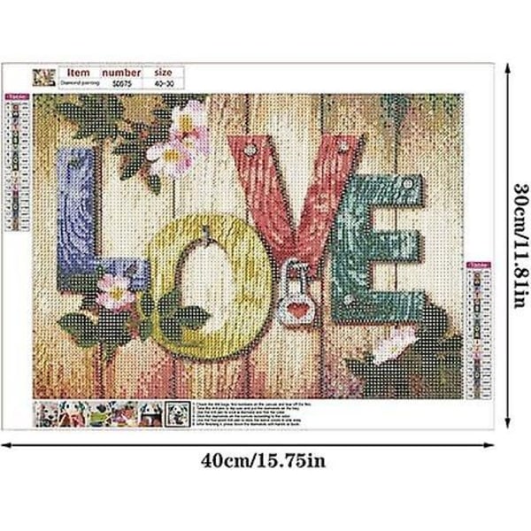 MAGIC 2-delad diamantmålningssats DIY 5D korsstygnsbroderi LOVE&HOME Full Diamond Painting [DB]
