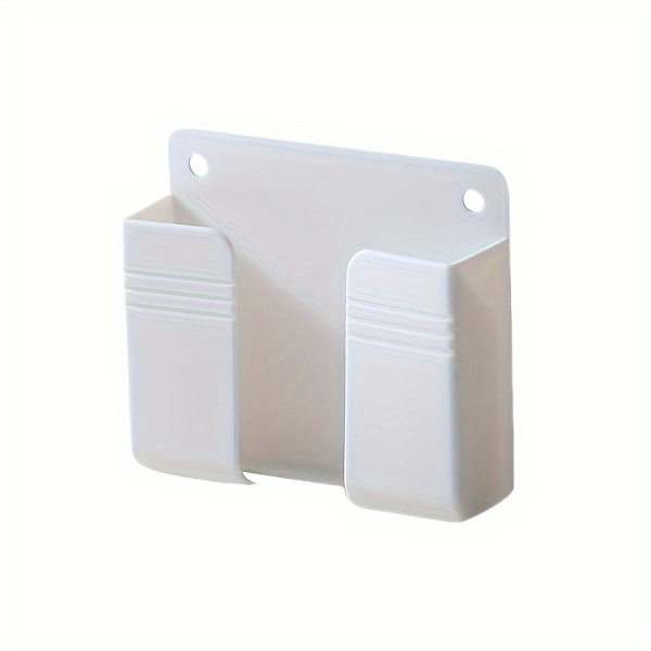 Tilaa säästävä seinäkiinnitettävä puhelimen latausteline ja kaukosäätimen järjestäjä - Monitoiminen, sängyn vieressä ja TV-tarvikkeille, 9,7 x 8,2 cm [DB] 1pc