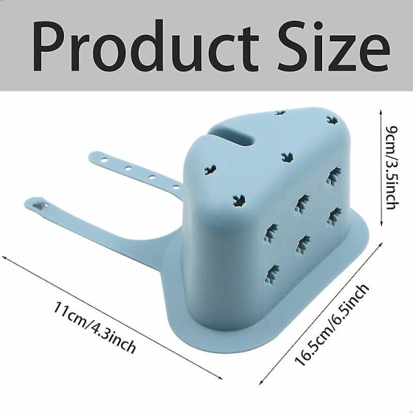 Köksavloppssvampställ - Hängande justerbar silikonkorg för förvaring av svampar och spatlar för diskbänk och badrum (disblått)