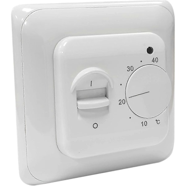 Manuell golvvärme termostat 220v 16a, elektrisk golvvärme regulator mekanisk rumstermostat med golvsensor sond 1st [db]
