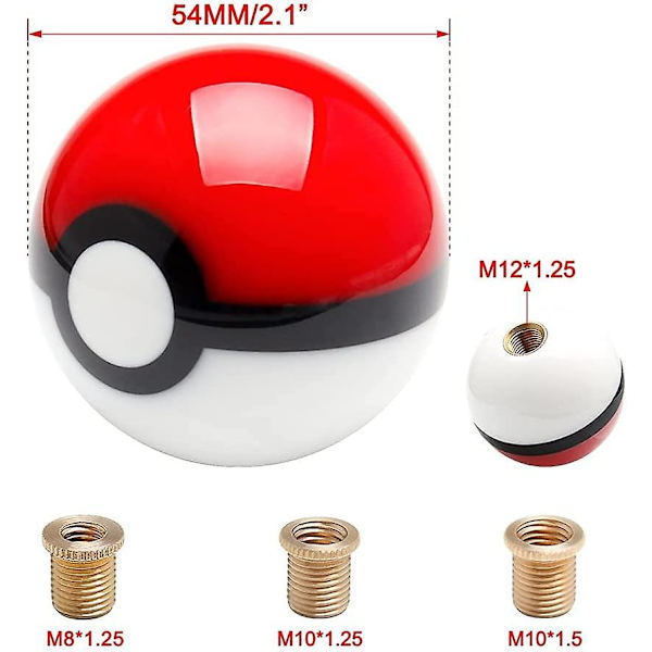 Top10 Racing Pikachu Pokeball Poke Ball Manuell Växelspaksknopp Universal Jdm 4 5 6 Växlar Rund [DB]