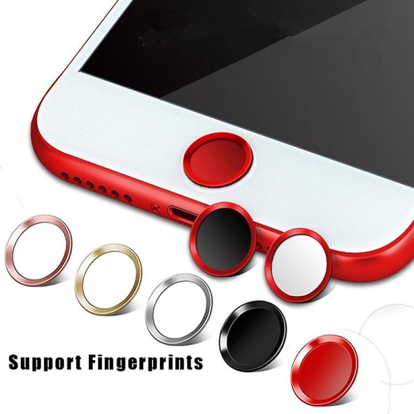 Knap-klistermærkebeskyttelse Mode farverig berørings-id Hjem-knap-klistermærke Kompatibel Iphone 7/6s/6 Jikaix White - Golden