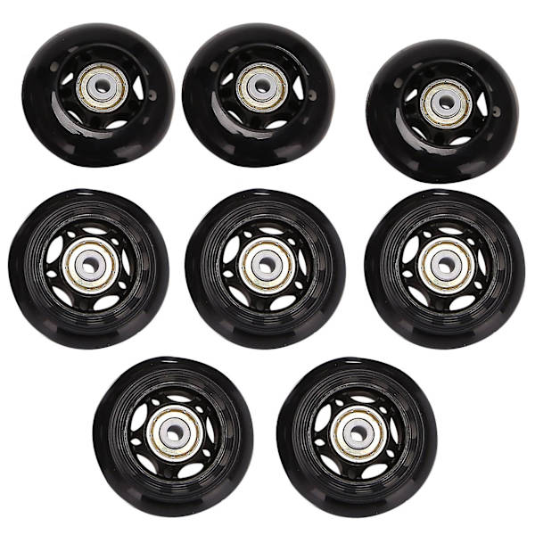 8-pack inlineskaterhjul, inomhus/utomhus rullskridskohjul, ersättningshjul med lager 64mm