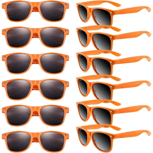 12-pack Solglasögon i Neonfärger, Festfavoriter, Godispåsefyllnad, Bulk för Födelsedagsfest, Strandfest, Poolparty, 12 Färger{ DB} Orange