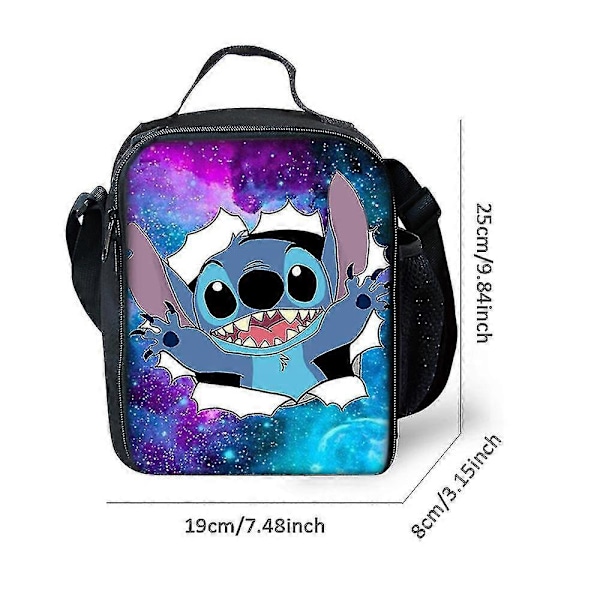 Lilo & Stitch Isolerade Lunchbox för Barn, Pojkar & Flickor, Återanvändbar Matpåse för Picknick, Skola, Kontor, Perfekt för Varma eller Kalla [Db] C