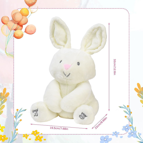Baby Flora The Bunny Animerad plysch gosedjurleksak för baby och pojkar 3-6 år [DB]