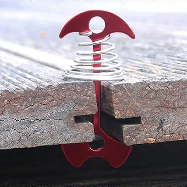 Fishbone Däckförankringar Peg med Fjäderspänne Däckplanka Bräda Tältpinnar { DB} Red