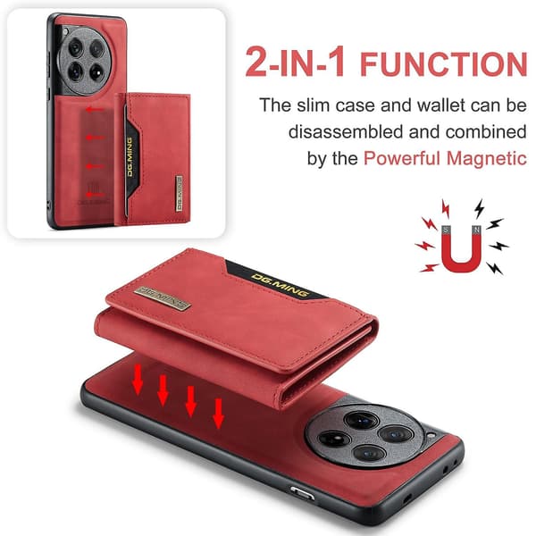 DG.MING M2 -sarjan puhelinkotelo OnePlus 12:lle [DB] Red