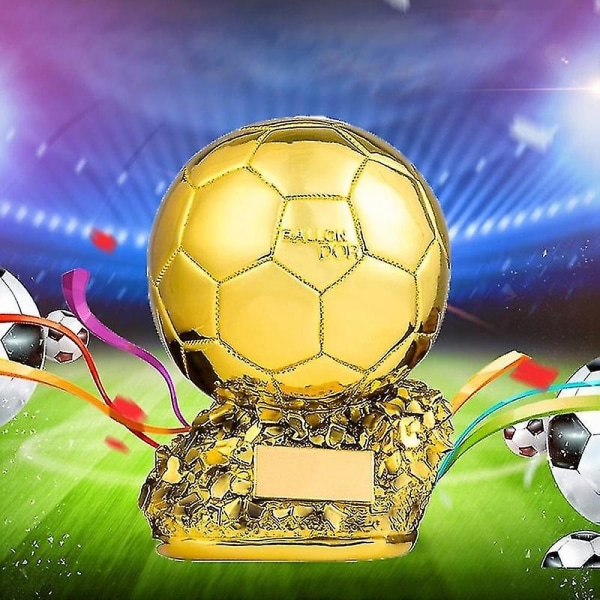 Sencu European Football Golden Ball Trophy Suvenir Soccer Competition Award Fans Gift [DB] 21CM