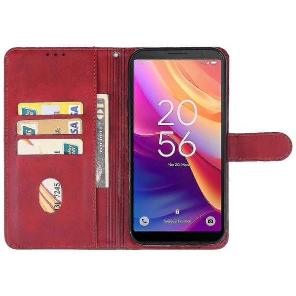 Læder telefoncover til Tcl 501 [DB] Red