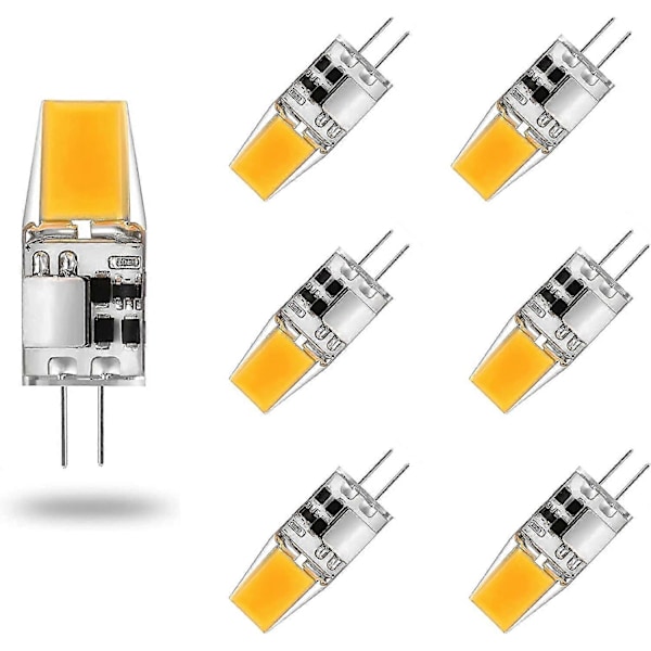 G4 LED Pære AC/DC 12V 7W G4 LED Lamper Varmt Hvid 3000K Lyspærer Ækvivalent 50W Halogenlampe 360 Strålevinkel Ingen Flimmer, Pakke med 6 db