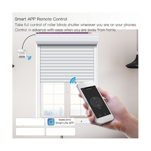 Tuya Smart Life Wifi 433mhz Blind Curtain Switch Med Rf Fjernbetjening Til Elektrisk Rullegardin Kontrol [db] White