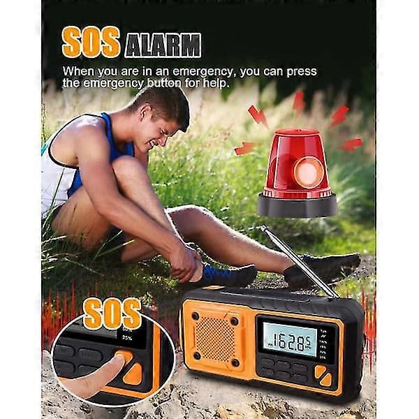 Nyaste Nödradiomodellen - 4000mAh Powerbank Solcellsdriven Vevradio - AM/FM/WB/NOAA och Bärbar Väderradio med Larm [DB]
