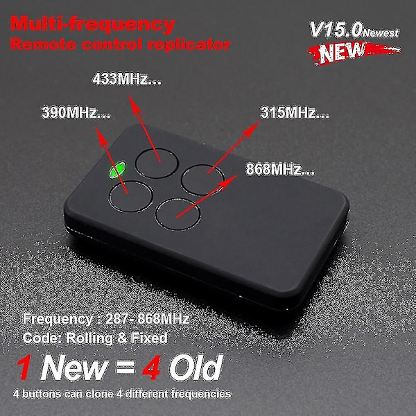 Multifrekvens Kodsnappare Auto Scan Smg-v15.0 Nyckelring Fast Rullande Kod Kommando Garageport Dörröppnare 433 Mhz Duplicator [DB] 0008plus