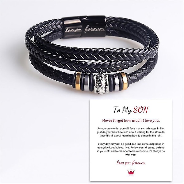 Justerbart Armbånd til Mænd - Elsker Dig For Evigt - Gave til Mænd {Db} to grandson