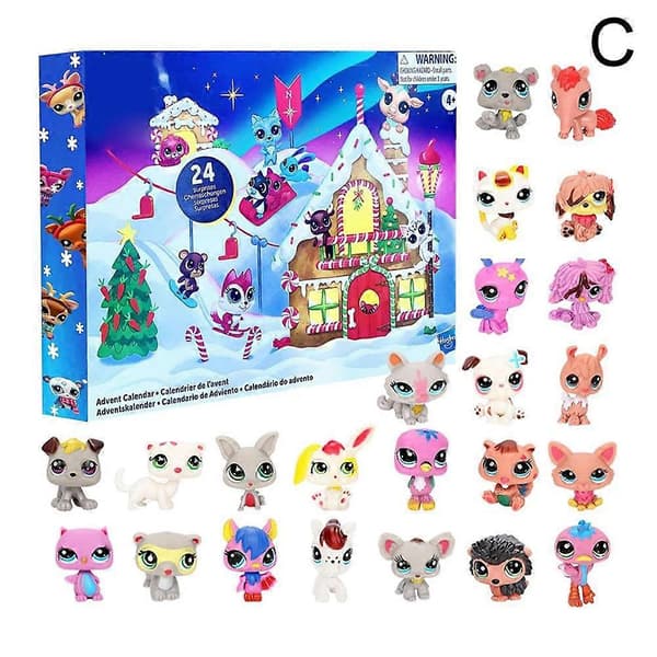 24-dagers adventskalender med samleobjekt Bubblebug-kjæledyr for barn, nedtelling til jul [DB] C