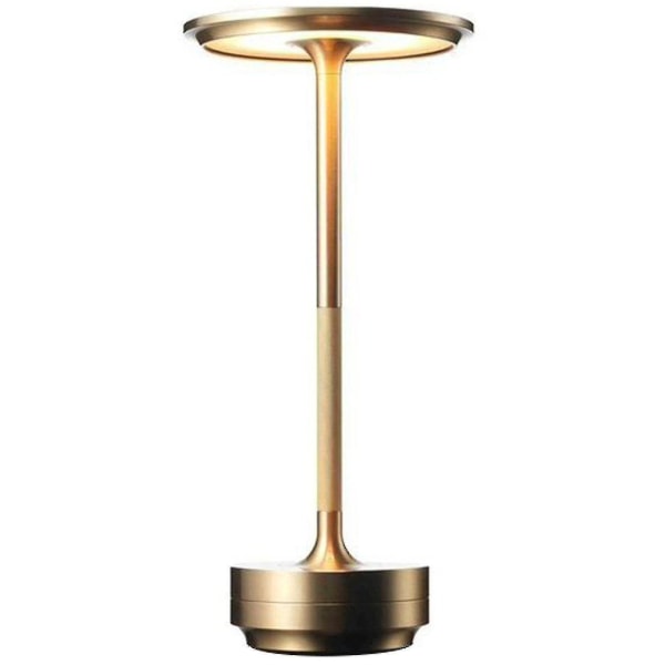 Trådløs bordlampe Dæmpbar vandtæt metal USB genopladelige bordlamper (, guld) [DB]