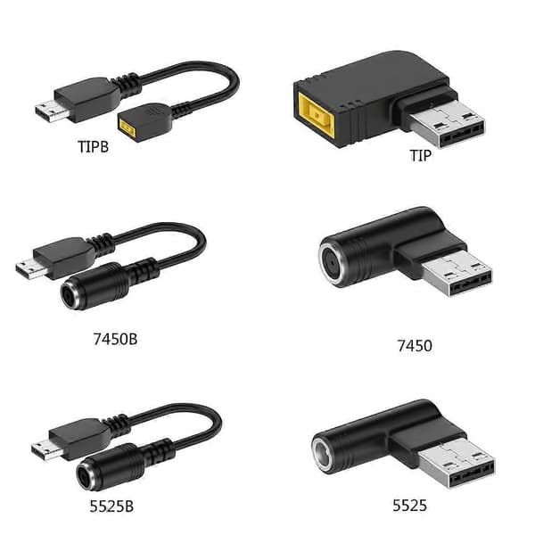 MSI USB Tip Laptop Lader Strømkabel 5.5x2.5mm/7.4x5.0mm/MSI USB Tip [DB] Rectangle Tip
