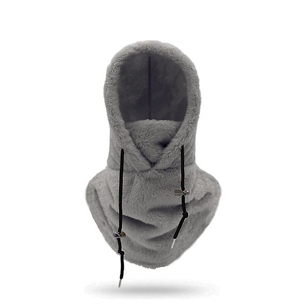 Sherpa Hood Skidmask Vinter Balaclava Kallt Väder Vindtät Justerbar Varm Huva Överdrag Mössa Kepssjal[DB] Grey