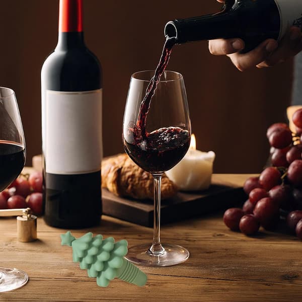 Julgransflaskpropp, återanvändbar silikonvinpropp, julchampagneproppar, vintillbehör för flaskor K[DB] Green