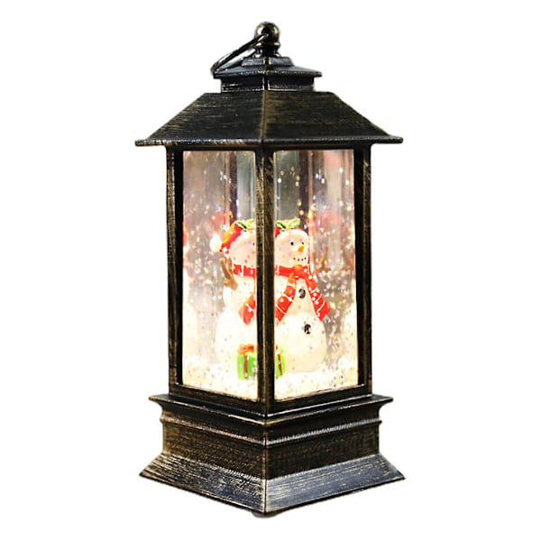 Julsnöboll Lykta Batteridriven LED-lampa Vatten Glittrande Tomte Snögubbe Hängande Nattlampa Semester Hem Dekoration Ornament [DB] 4