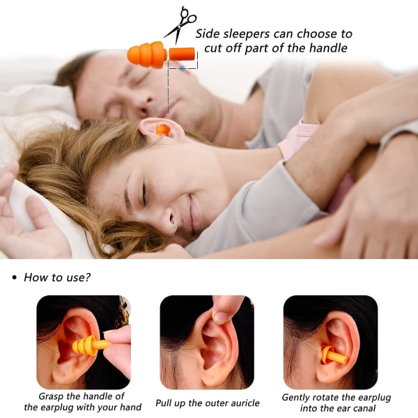 Søvn støydempende silikon ørepropper