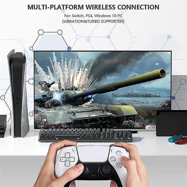 R100 Pro USB-mottaker Trådløs adapter Gamepad-konverter DB