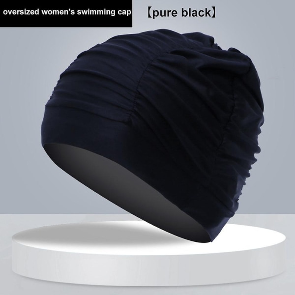 Ny mjuk elastisk cap långt hår simbassänghatt Unisex vattentät 2023 DB Black