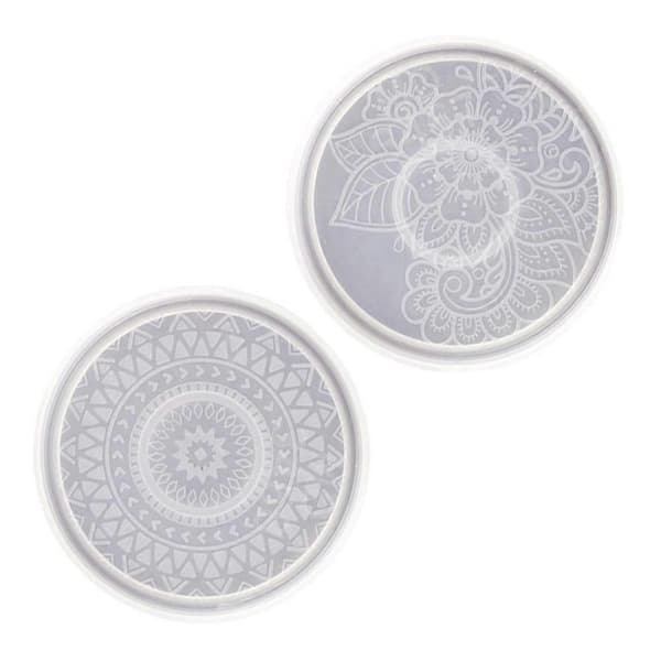 DIY Rund Form Silikon Coaster Form for Håndverk 2 stk Krystall Epoxy Form [DB]