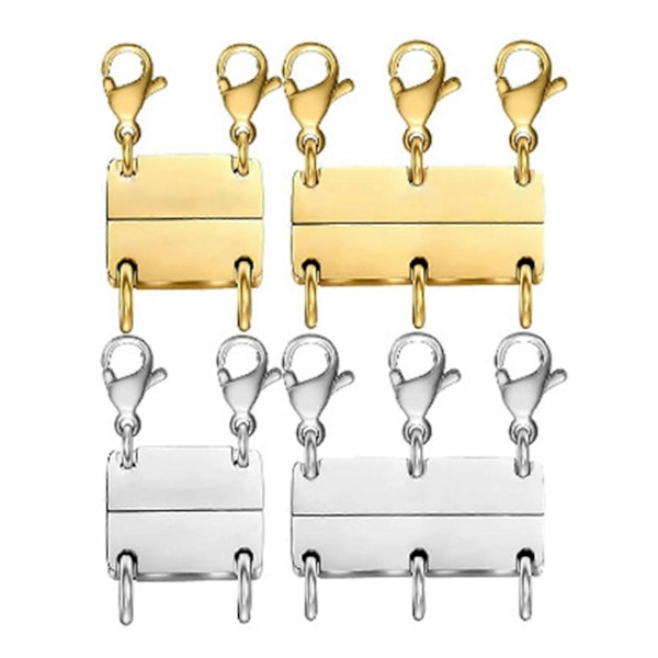 4 stk. Halskæde Lagdeling Spænde Magnetisk Halskæde Connector Spænde Lagdelt-Look Halskæde Separator Nemt at Bruge Stable Spænder til {DB} A