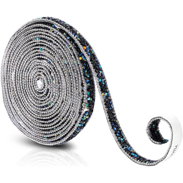 3 Yards Resin Rhinestone Ribbons: Självhäftande diamantband Kristallrulle för hantverk och dekorationer